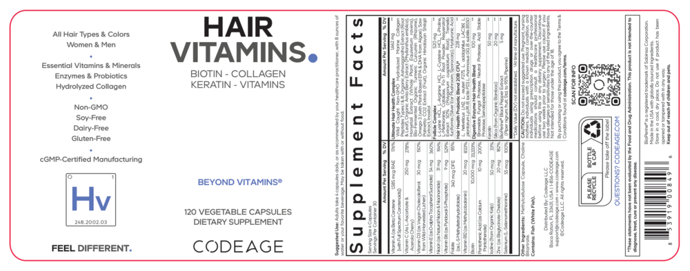 Hair Vitamins, 120 Capsules