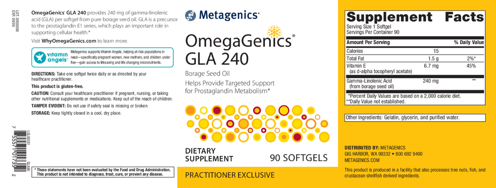 OmegaGenics® GLA 240, 90 Softgels , Emersons Form_Softgels softgels