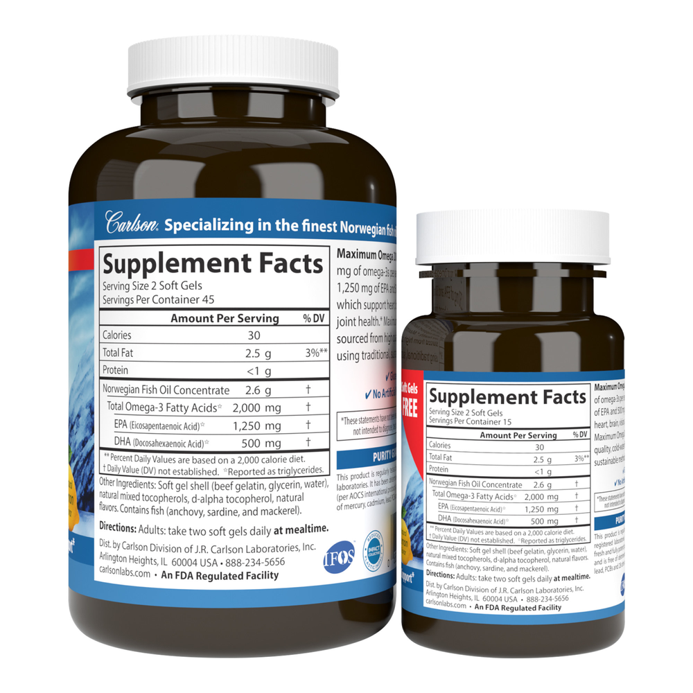Maximum Omega 2000 (Bonus Bottle), 120 Softgels