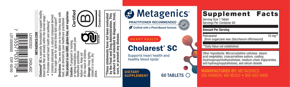 Cholarest SC™, 60 Tablets , Emersons Form_Tablets tabs