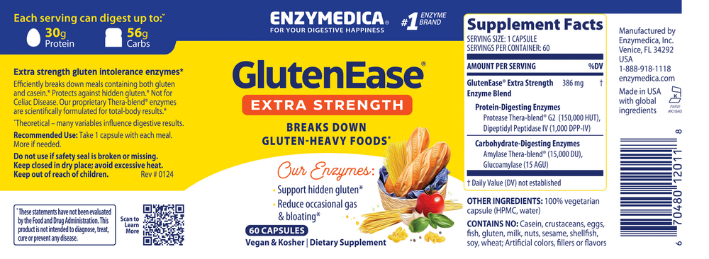 GlutenEase Extra Strength, 60 Capsules