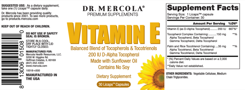 Vitamin E, 30 Capsules