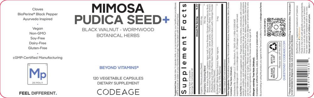 Mimosa Pudica Seed, 120 Capsules