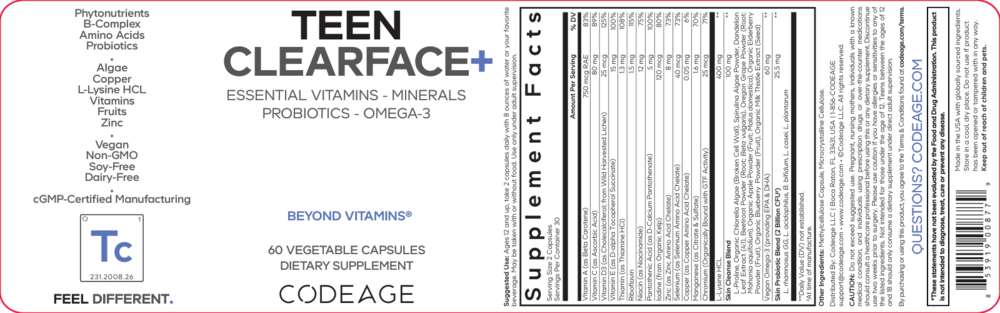 Teen Clearface, 60 Capsules