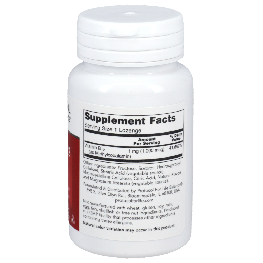 Methyl B-12 1000mcg, 100 Lozenges , Brand_Protocol for Life Balance Form_Lozenges lozenges Requires Consultation Size_100 Lozenges