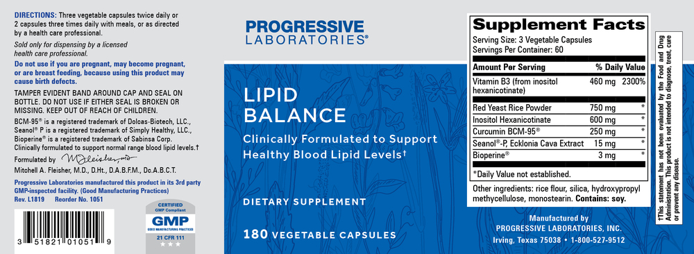 Lipid Balance, 180 Capsules , Brand_Progressive Labs capsules Form_Capsules Requires Consultation Size_180 Capsules