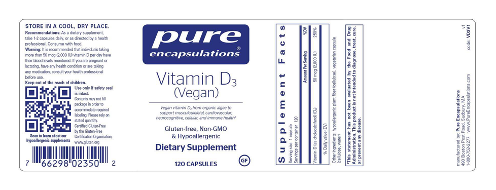 Vegan Vitamin D, 120 Capsules , Brand_Pure Encapsulations Form_Capsules Requires Consultation Size_120 Capsules