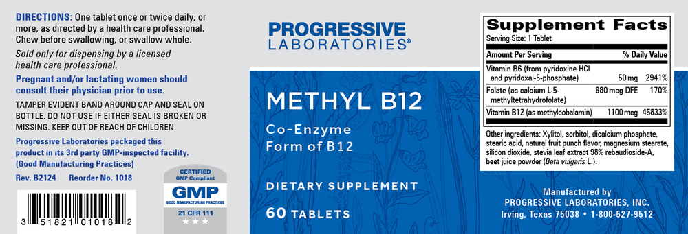 Methyl B12, 60 Tablets , Brand_Progressive Labs Form_Tablets Requires Consultation Size_60 Tablets tablets