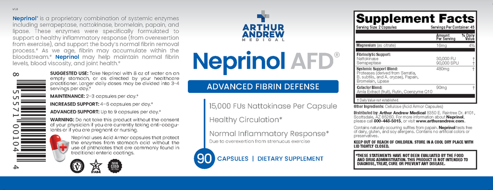 Arthur Andrew Medical Neprinol AFD - back