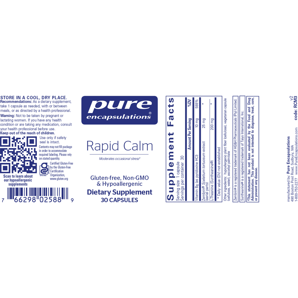 Rapid Calm, 30 Capsules , Brand_Pure Encapsulations Form_Capsules Requires Consultation Size_30 Capsules