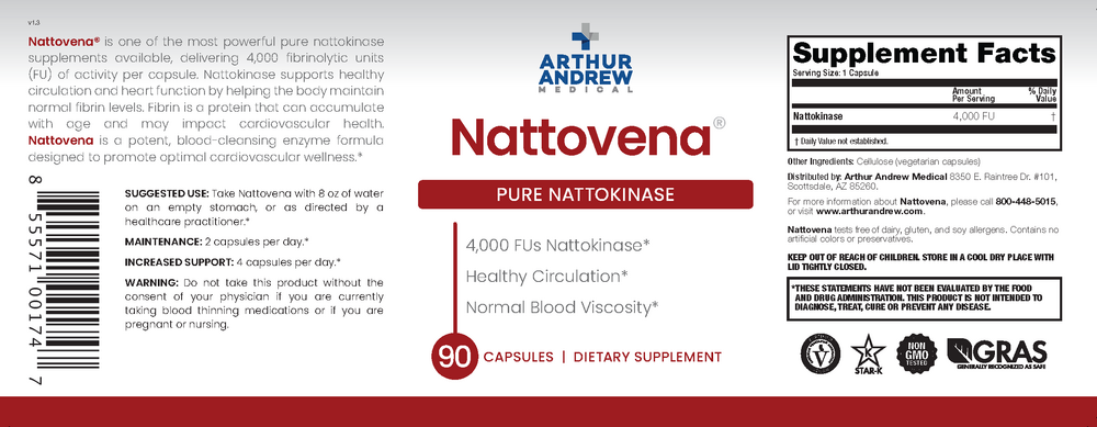 Arthur Andrew Medical Nattovena 4,000 FU - back
