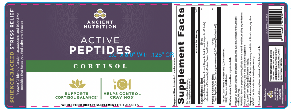 Ancient Nutrition Active Peptides Cortisol Support - back