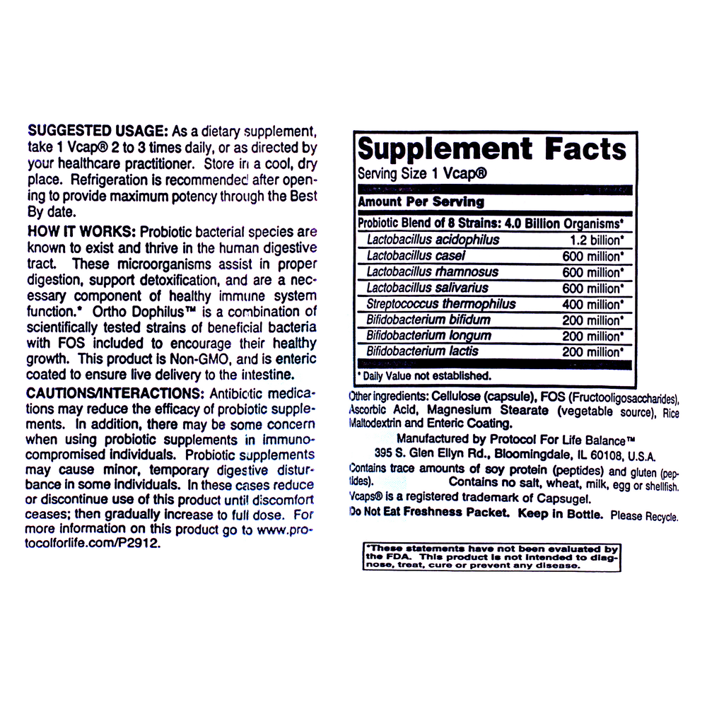 Ortho Dophilus, 60 Capsules , Brand_Protocol for Life Balance capsules Form_Capsules Requires Consultation Size_60 Capsules