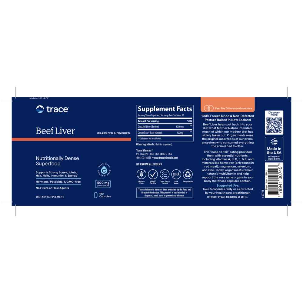 Beef Liver, 180 Capsules