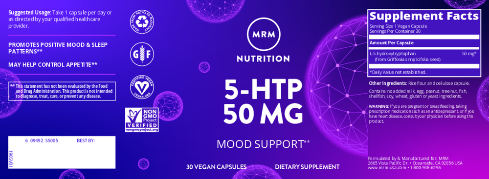 5-HTP 50mg, 30 capsules