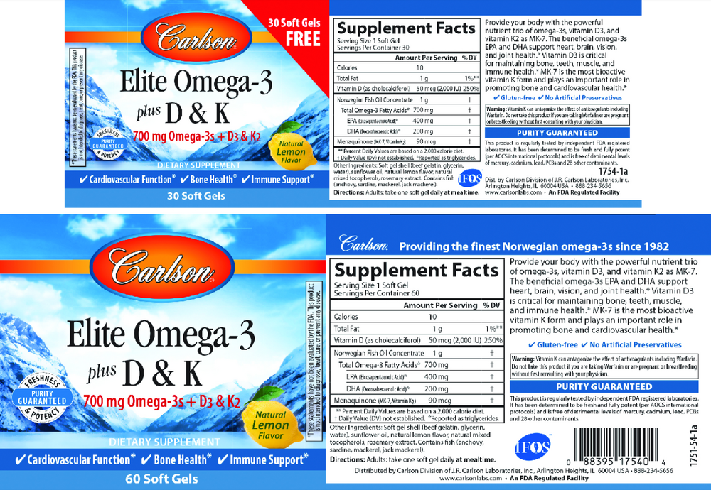 Elite Omega 3 + D3 & K, 90 Softgels