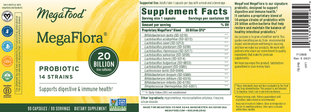 MegaFlora® Probiotic, 90 Capsules