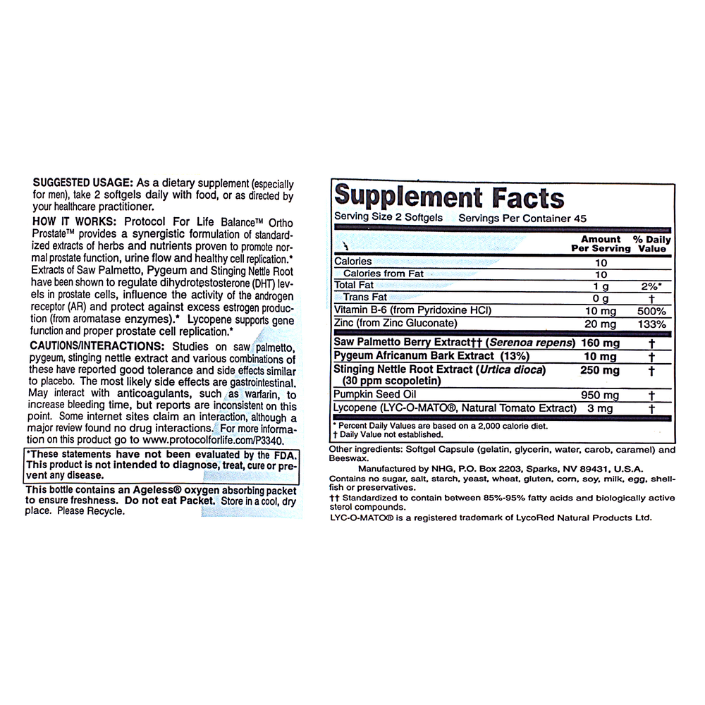 Ortho Prostate, 60 Softgels , Brand_Protocol for Life Balance Form_Softgels Requires Consultation Size_60 Softgels softgels