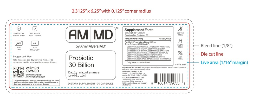 Amy Myers MD Probiotic 30 Billion - back