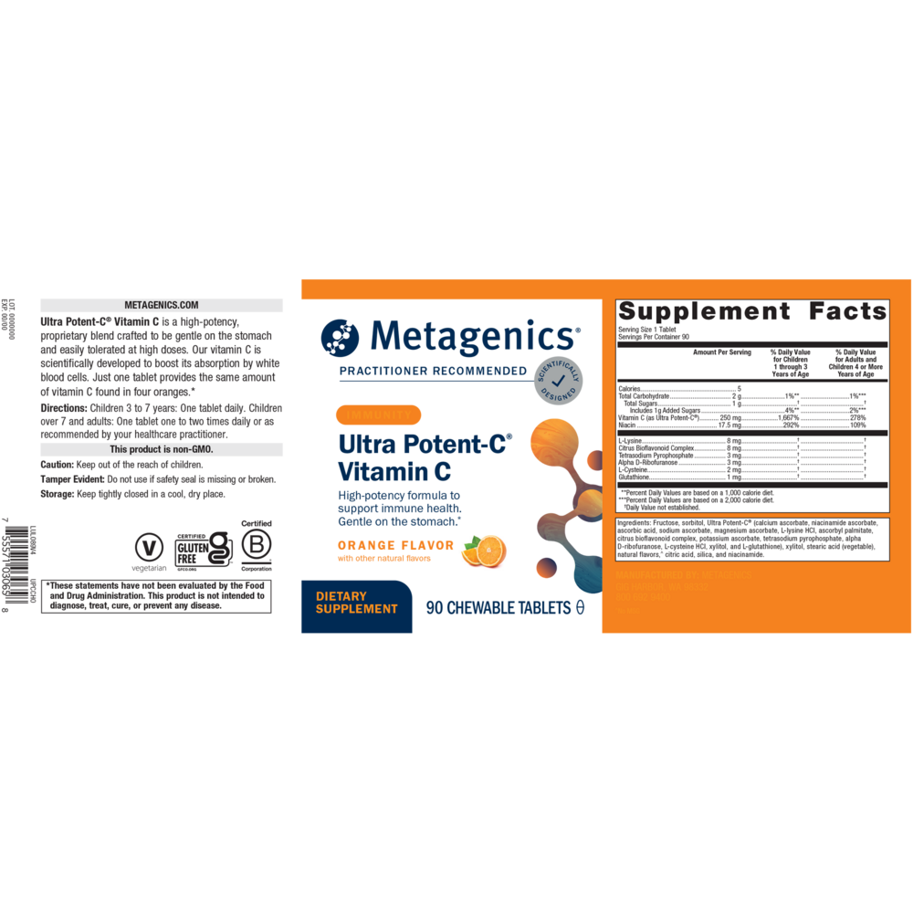 Ultra Potent-C® Chewable, Orange Flavor, 90 Chewable Tablets , Emersons Emersons-Alt Form_Tablets tabs