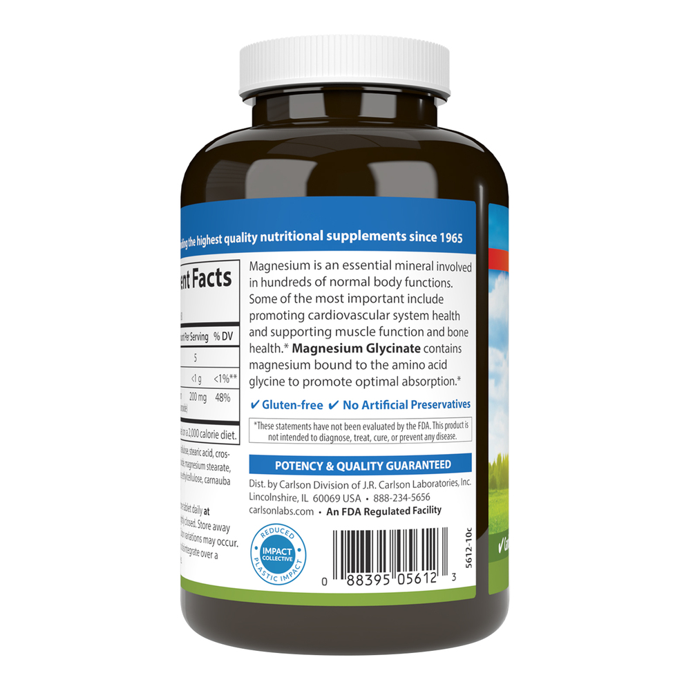 Magnesium Glycinate 200mg, 180 Tablets
