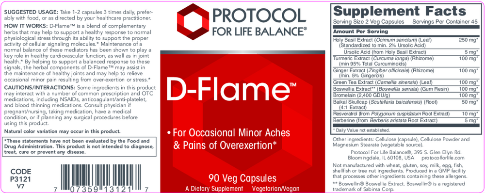 D-flame, 90 Capsules , Brand_Protocol for Life Balance capsules Form_Capsules Requires Consultation Size_90 Capsules