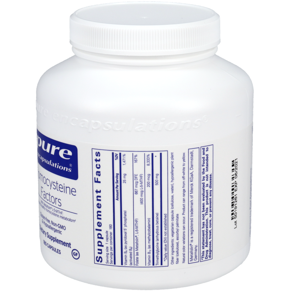 Homocysteine Factors with Metafolin® L-5-MTHF, 180 Capsules , Brand_Pure Encapsulations caps Emersons