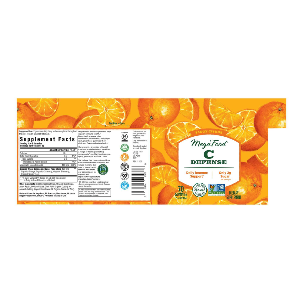 C Defense Gummies Tangy Citrus, 70 Gummies