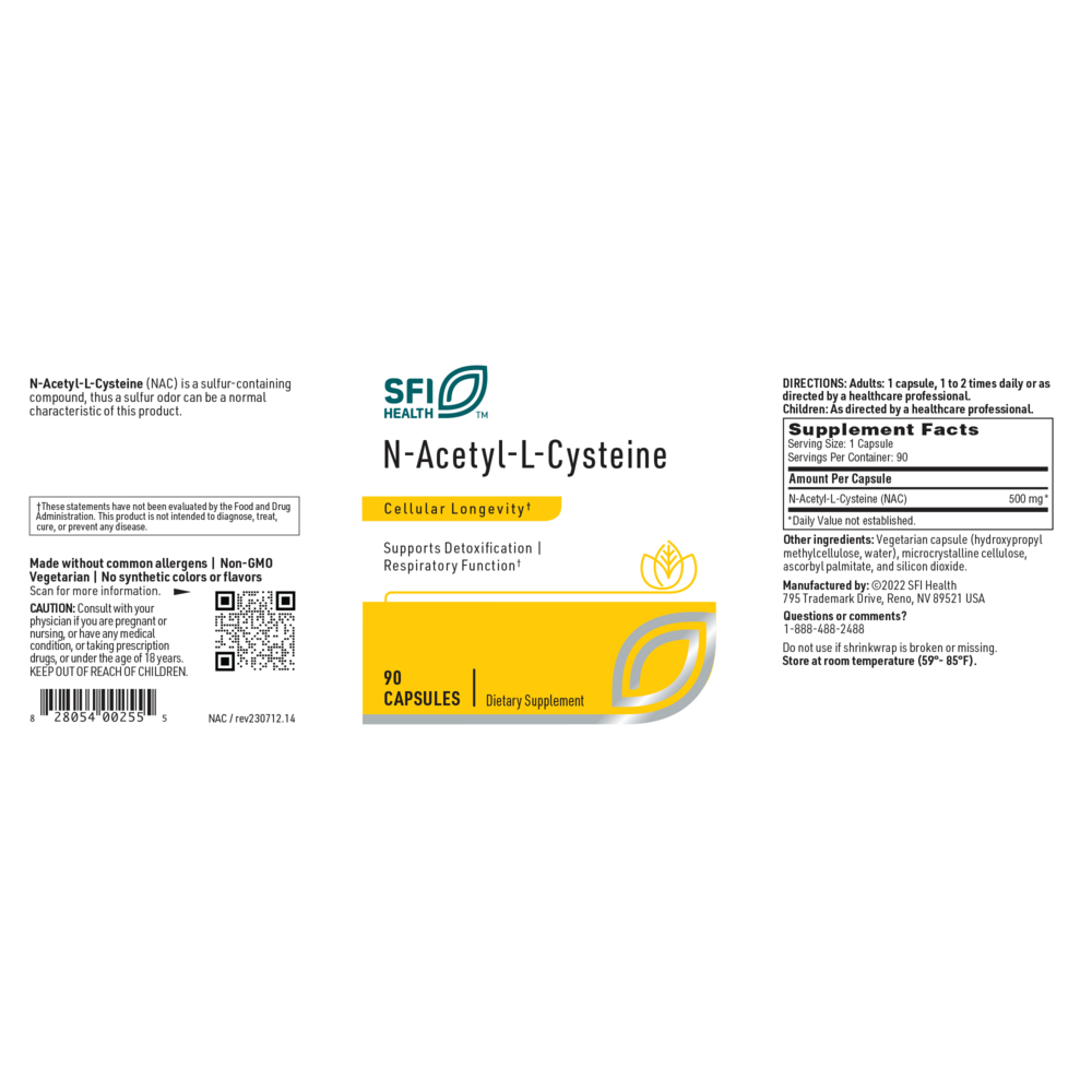N-Acetyl-L-Cysteine, 600 mg, 90 vegcaps