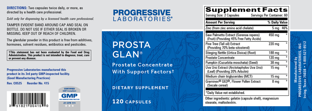 Prosta Glan, 120 Capsules , Brand_Progressive Labs capsules Form_Capsules Requires Consultation Size_120 Capsules