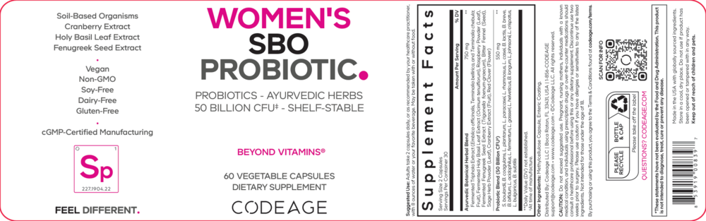 Women's SBO Probiotic, 60 Capsules