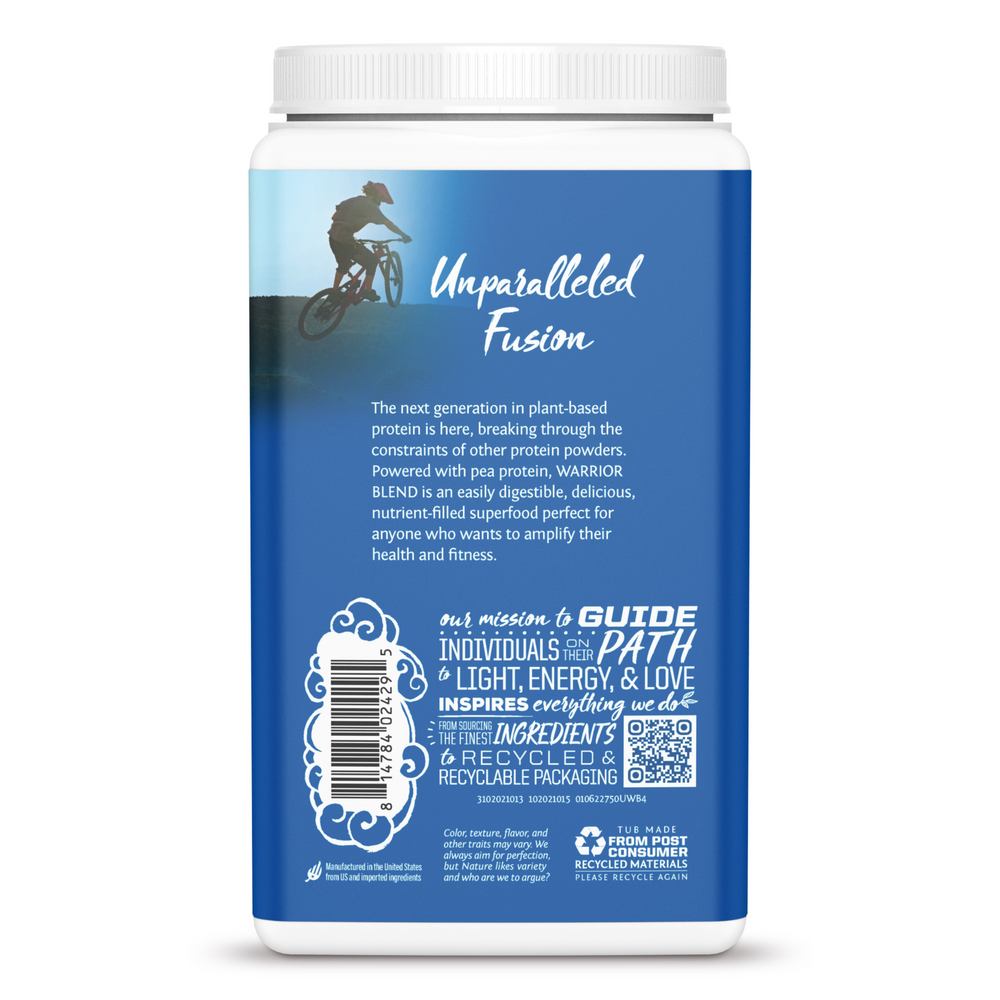 Organic Plant-Based Warrior Blend Protein, 28 g of Protein per Serving with 6 g of BCAAs and MCTs, Unflavored, 1.65 Lb (750 g) Powder , Brand_Sunwarrior Flavor_Unflavored Form_Powder Potency_19 g Size_750 g