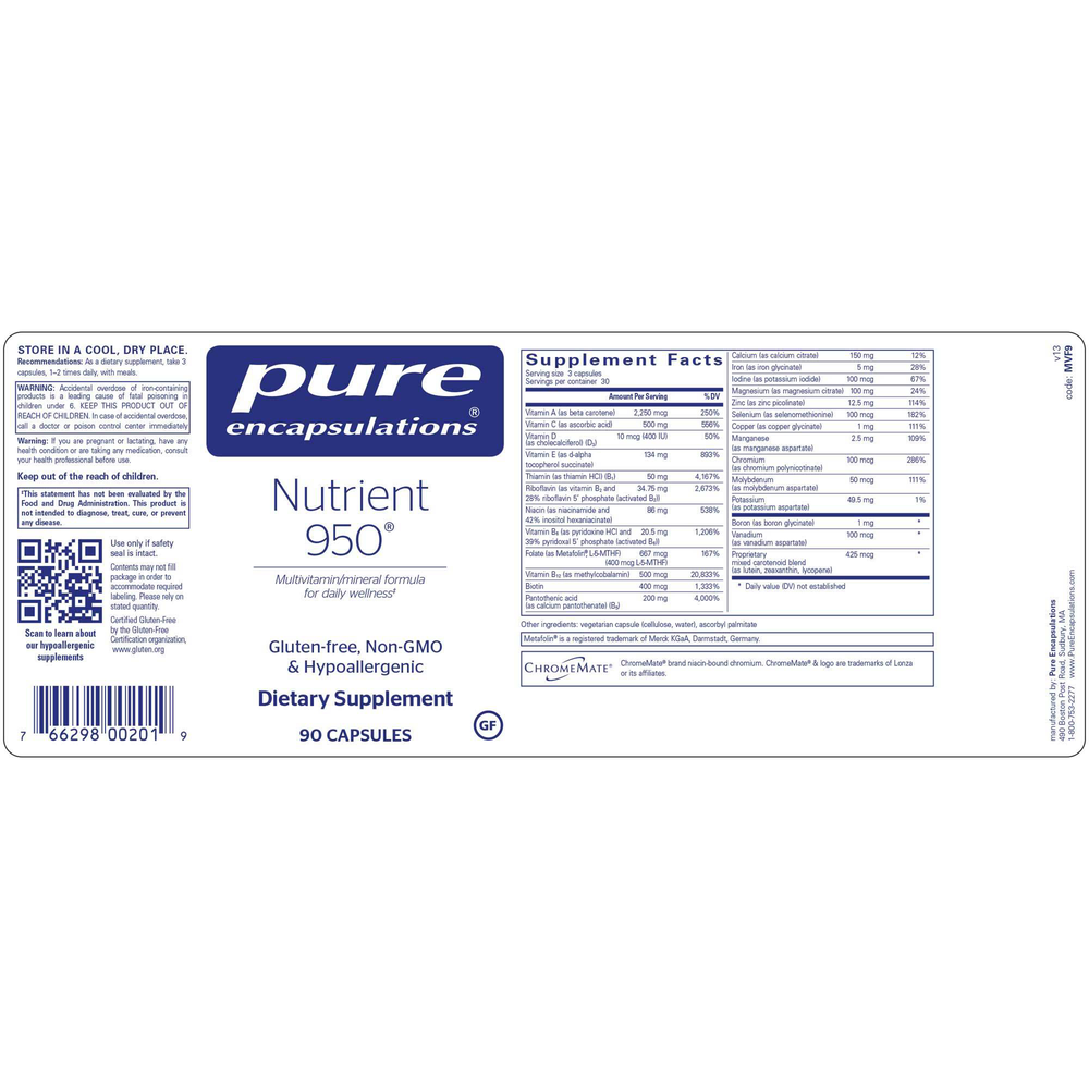 Nutrient 950®, 90 Capsules , Brand_Pure Encapsulations caps Emersons