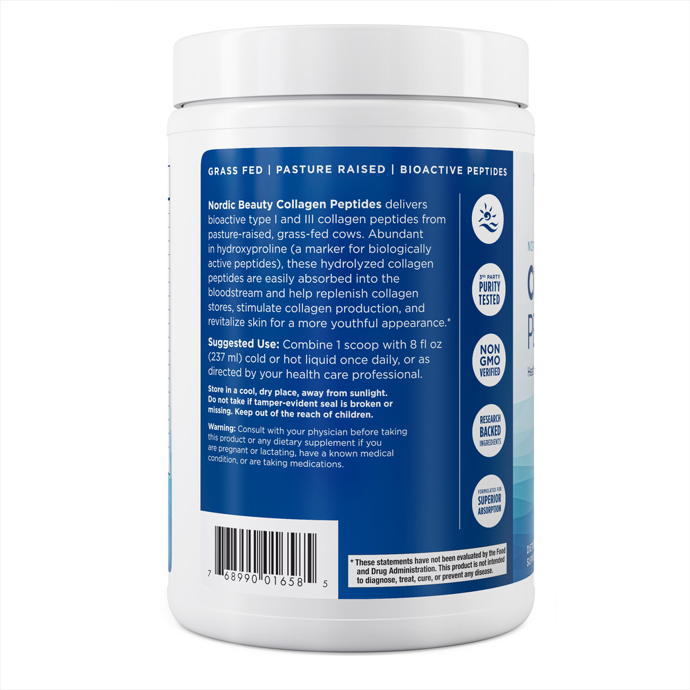 Nordic Beauty Collagen Peptides 300 g - back of container