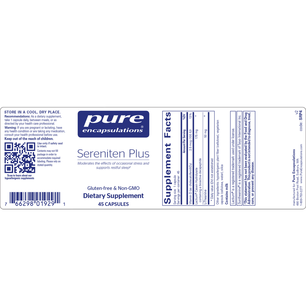 Sereniten Plus, 45 Capsules , Brand_Pure Encapsulations caps Emersons