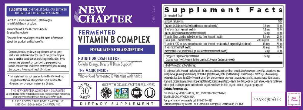 Fermented Vitamin B Complex, 30 tablets