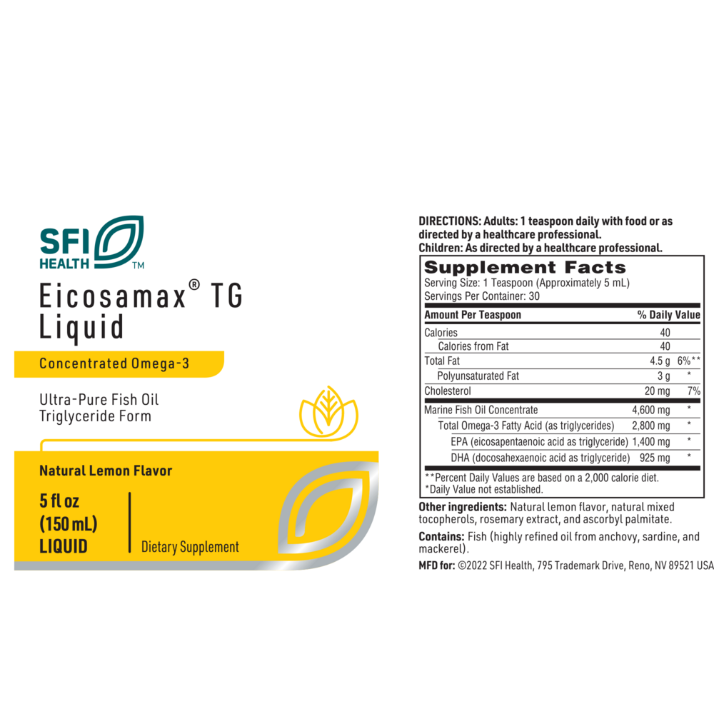 Eicosamax® TG Liquid, lemon, 150 mL