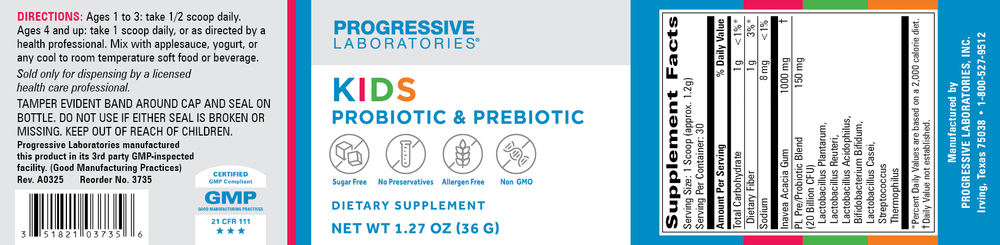 Kid's Probiotic & Prebiotic Powder, 36 Grams , Brand_Progressive Labs Form_Powder powder Requires Consultation Size_36 Grams