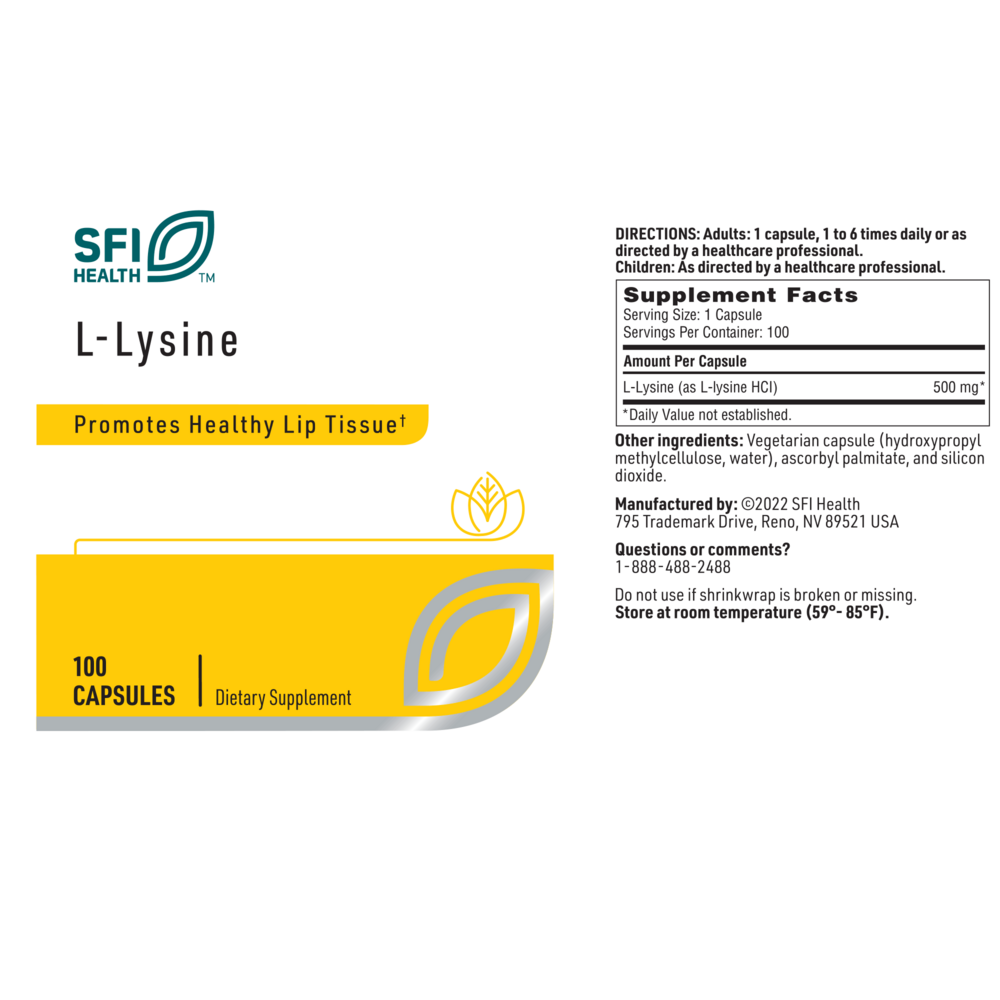 L-Lysine, 100 Capsules