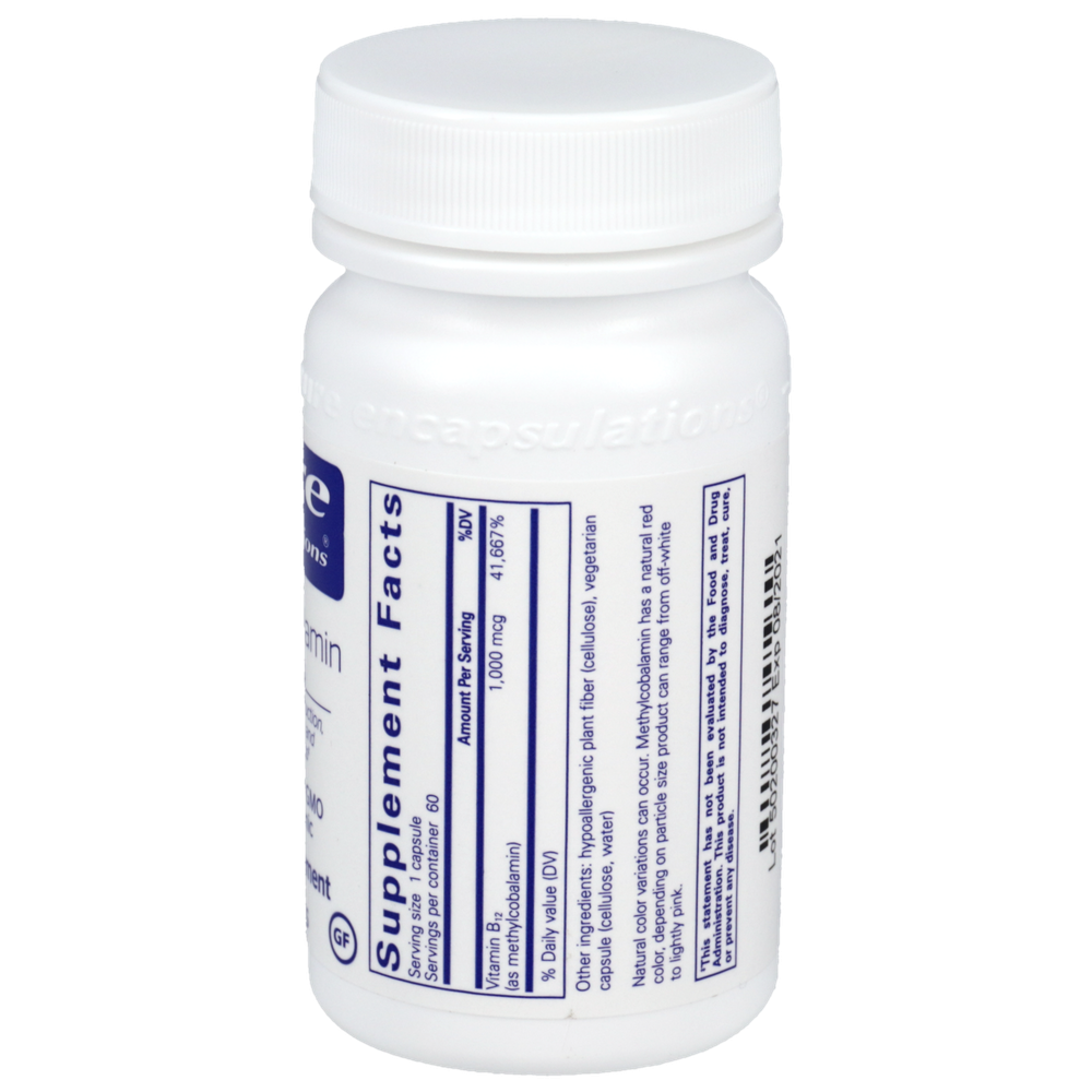 Methylcobalamin 1,000 mcg, 60 Capsules , Brand_Pure Encapsulations caps Form_Capsules Not Emersons Potency_1000 mcg Size_60 Caps
