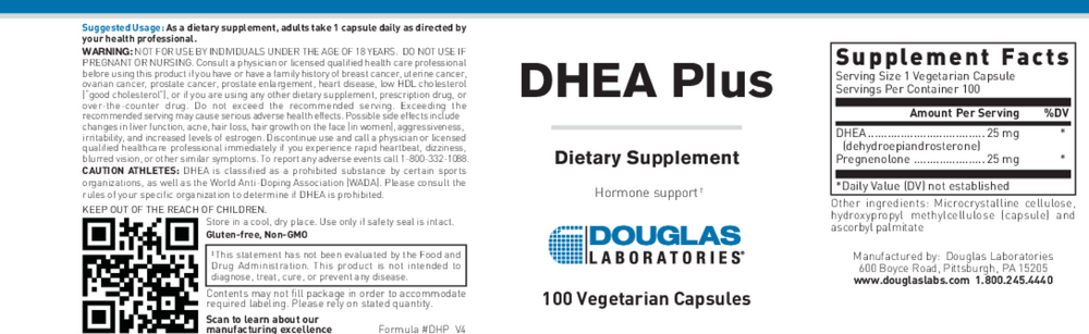 DHEA Plus, 100 Capsules