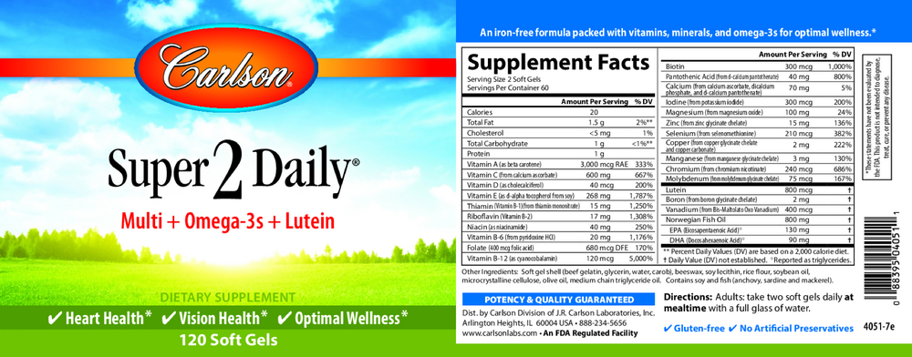Super 2 Daily, 120 Softgels
