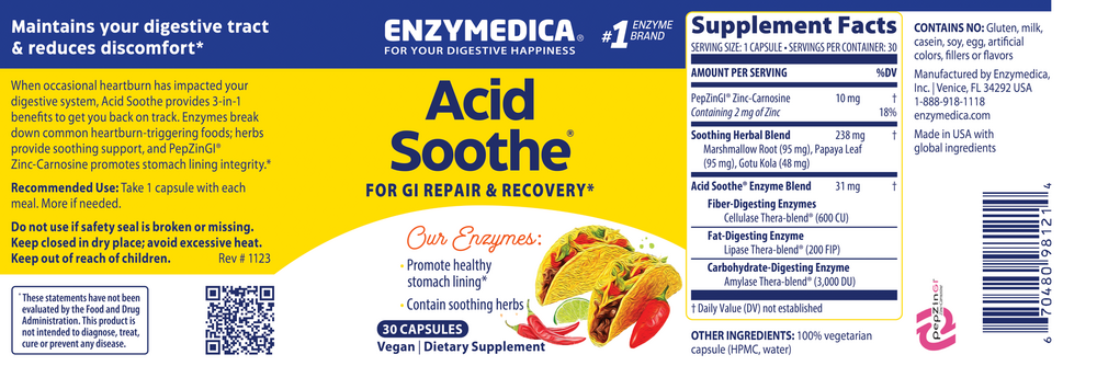Acid Soothe, 30 Capsules