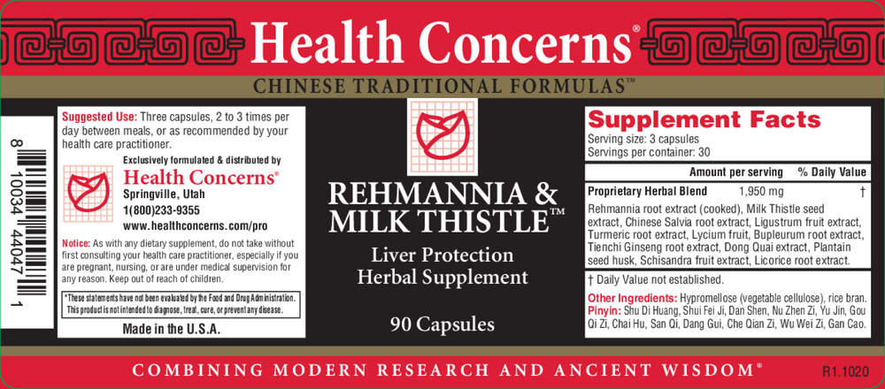 Rehmannia & Milk Thistle (formerly Ecliptex), 90 Capsules