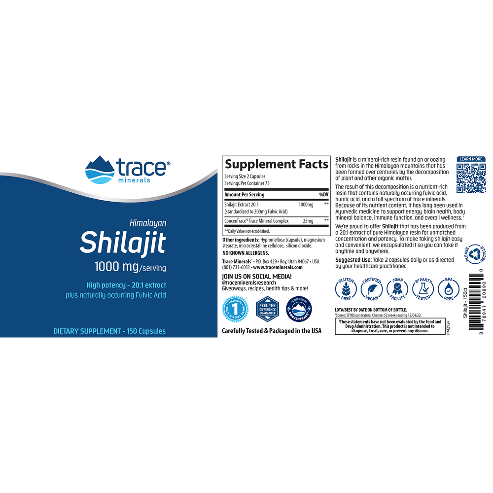 Shilajit Capsule 1000 mg, 150 Capsules