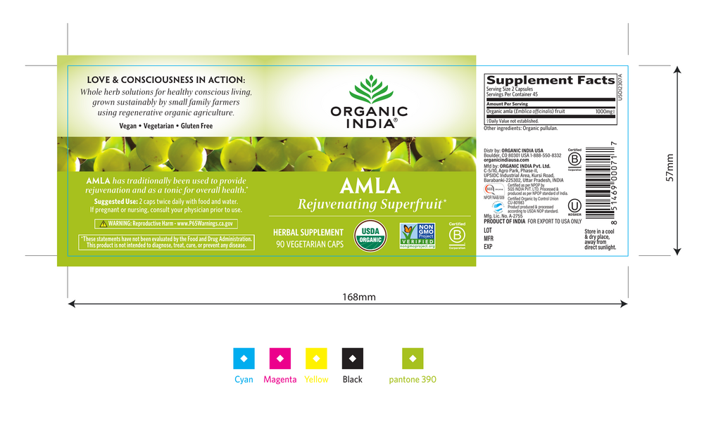 Amla, 90 Vegetarian Capsules , Ayurveda Brand_Organic India Form_Capsules