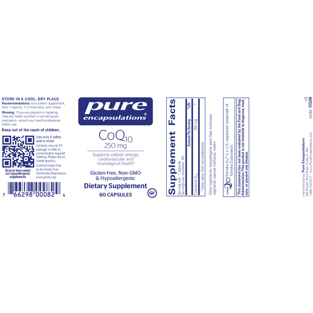 CoQ10 250mg, 60 Capsules , Brand_Pure Encapsulations Form_Capsules Requires Consultation Size_60 Capsules