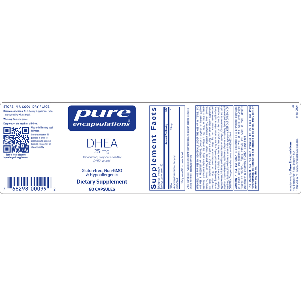 DHEA 25mg, 60 Capsules , Brand_Pure Encapsulations Form_Capsules Requires Consultation Size_60 Capsules