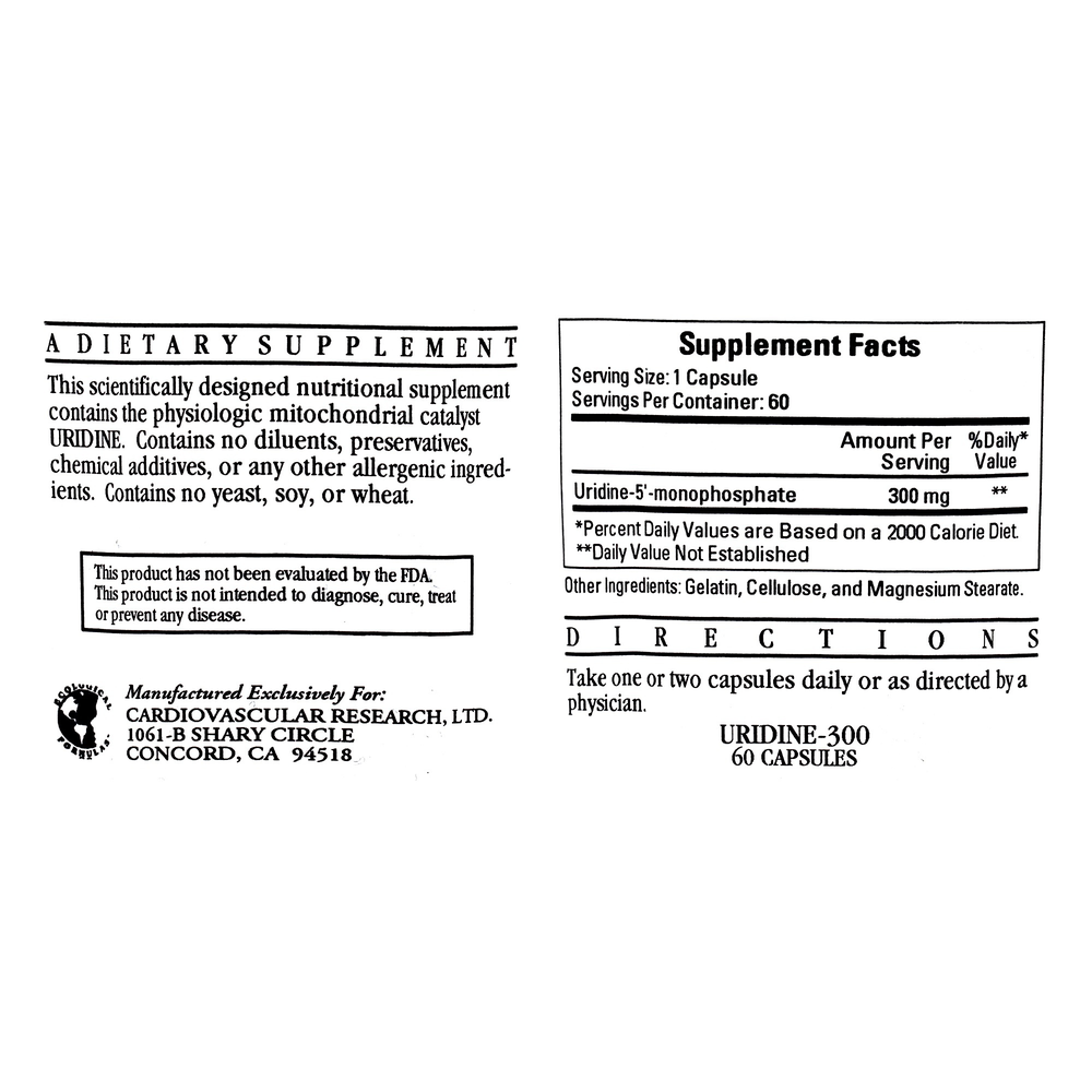 Uridine-300, 60 Capsules