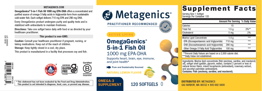 OmegaGenics® EPA-DHA 1000, 120 Softgels , Emersons Emersons-Alt Form_Softgels softgels